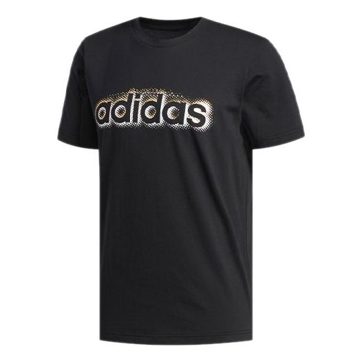 

Футболка Adidas Sports Training Round Neck Black Foil Graphic Tee 'Black', черный