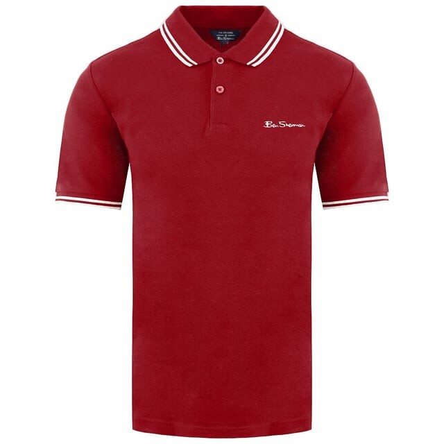 

Мужская красная рубашка-поло с двумя кончиками Ben Sherman, красный