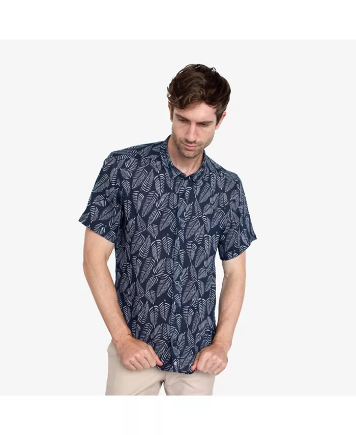 

Мужская льняная рубашка Island Breeze с принтом Vustra, синий