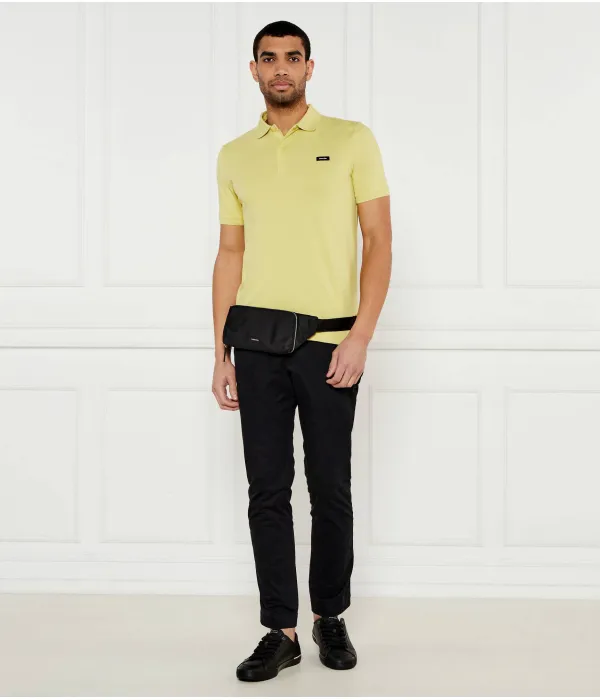 Футболка поло Slim fit Calvin Klein, зеленый — фото 2