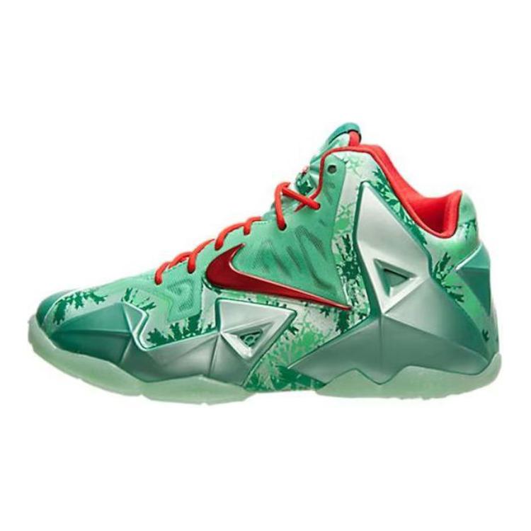 LeBron 11 Christmas GS Nike, красно-зелёная — фото 2