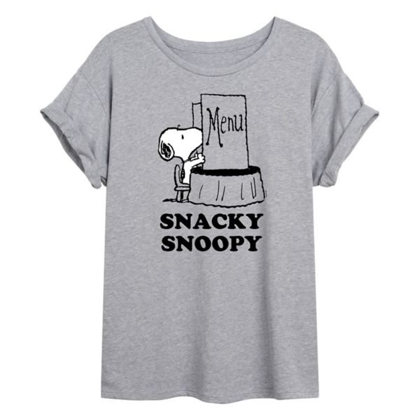 

Футболка Juniors' Peanuts Snacky Snoopy большого размера Licensed Character, серый