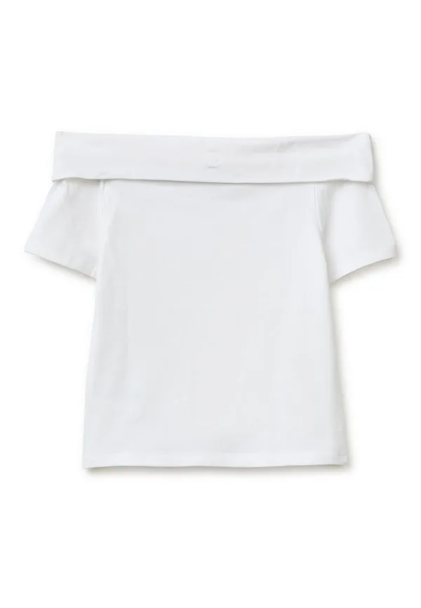 Футболка с вырезом-лодочкой. футболка с принтом United Colors Of Benetton, White — фото 2