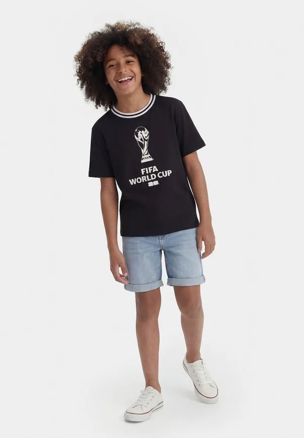 Футболка jorfifa с круглым вырезом и принтом Jack & Jones Junior, Black