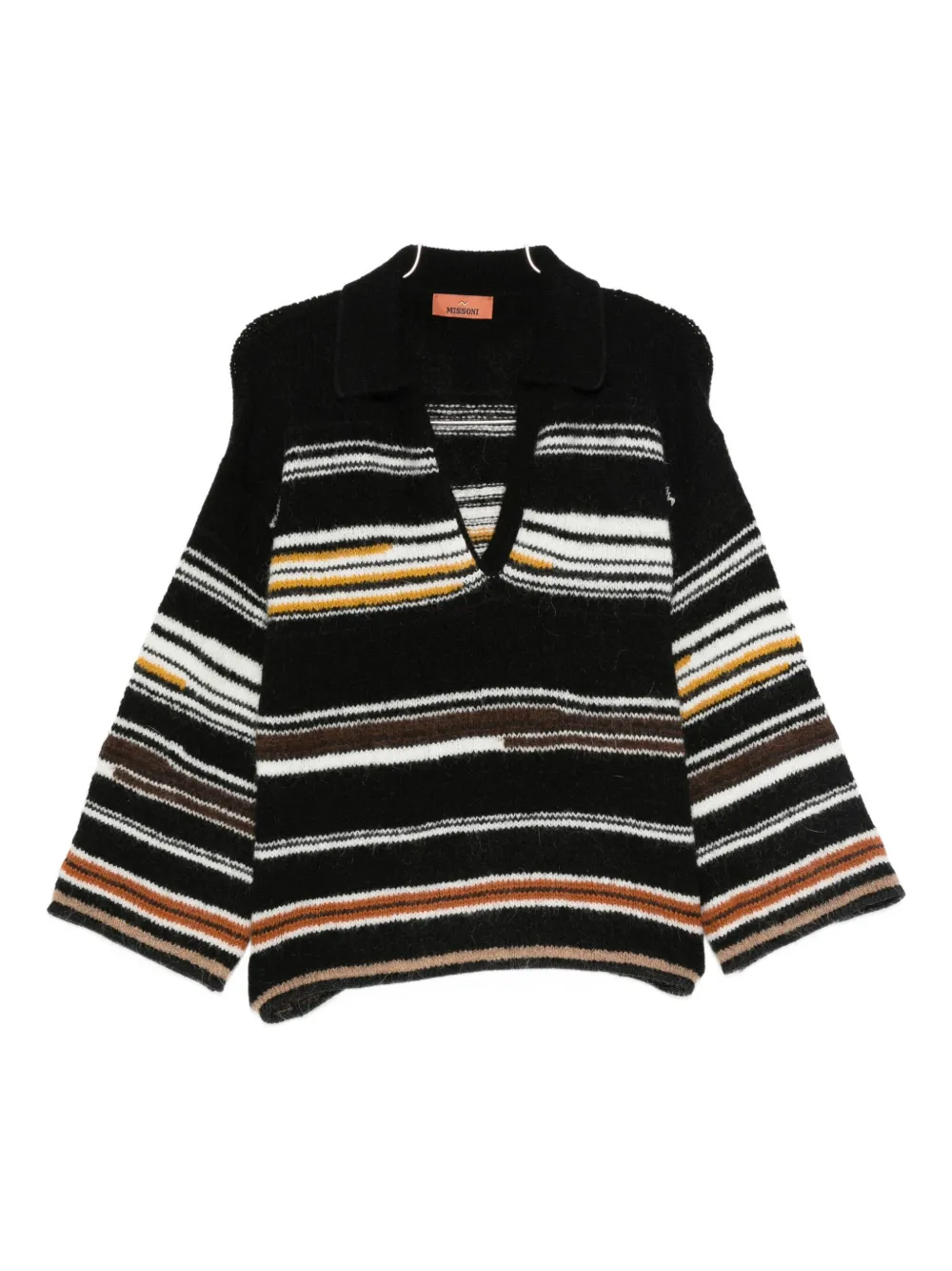 

Полосатый топ-поло Missoni, черный