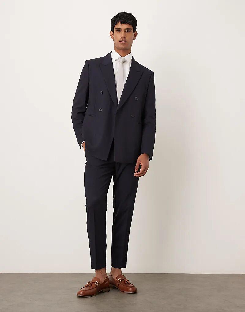 

Зауженные брюки ASOS DESIGN темно-синего цвета