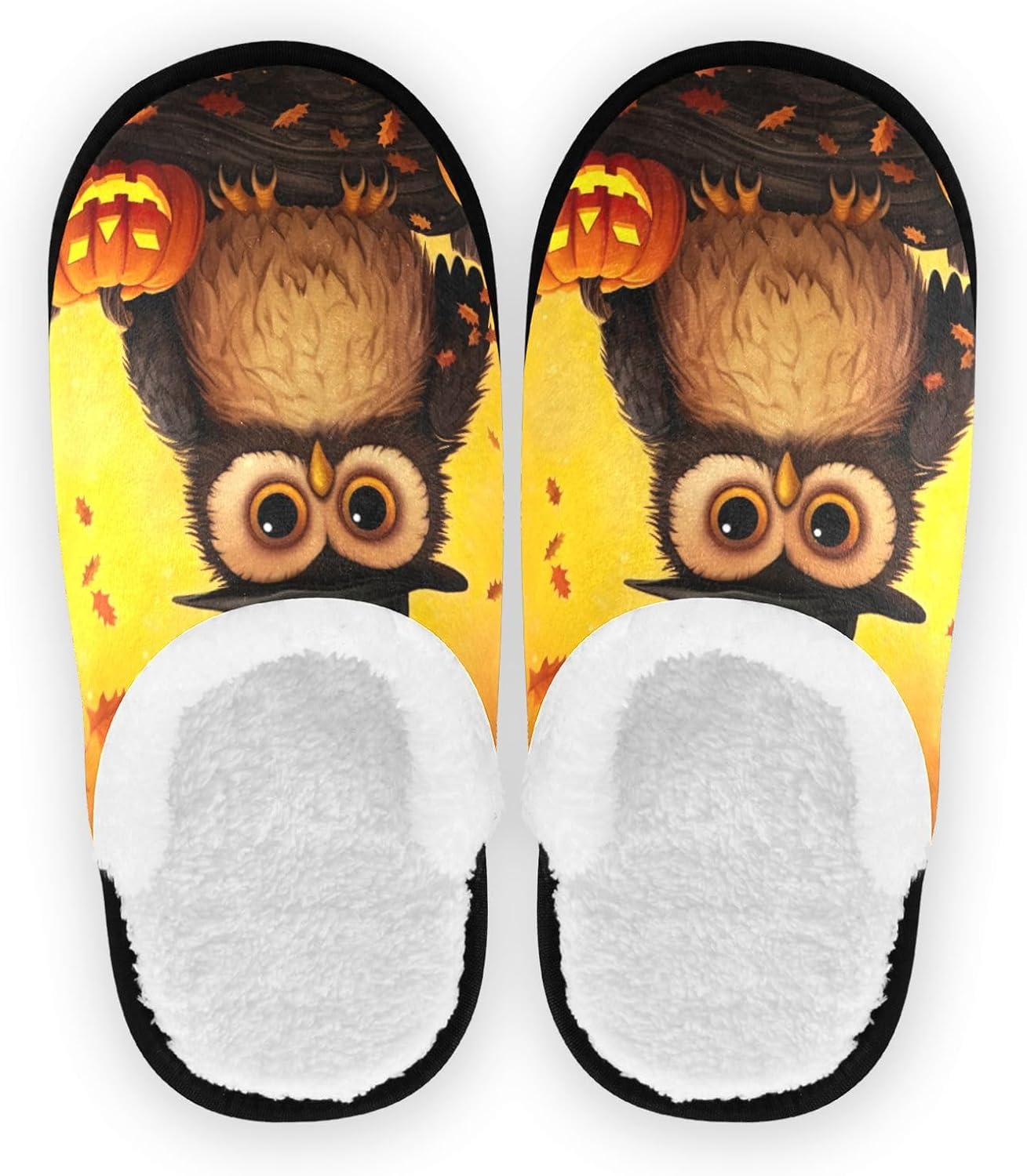 

Домашние тапочки UMIRIKO Owl Pumpkin Halloween для женщин и мужчин, моющиеся, с противоскользящей подошвой, с сумкой для хранения для путешествий и спа 20847415