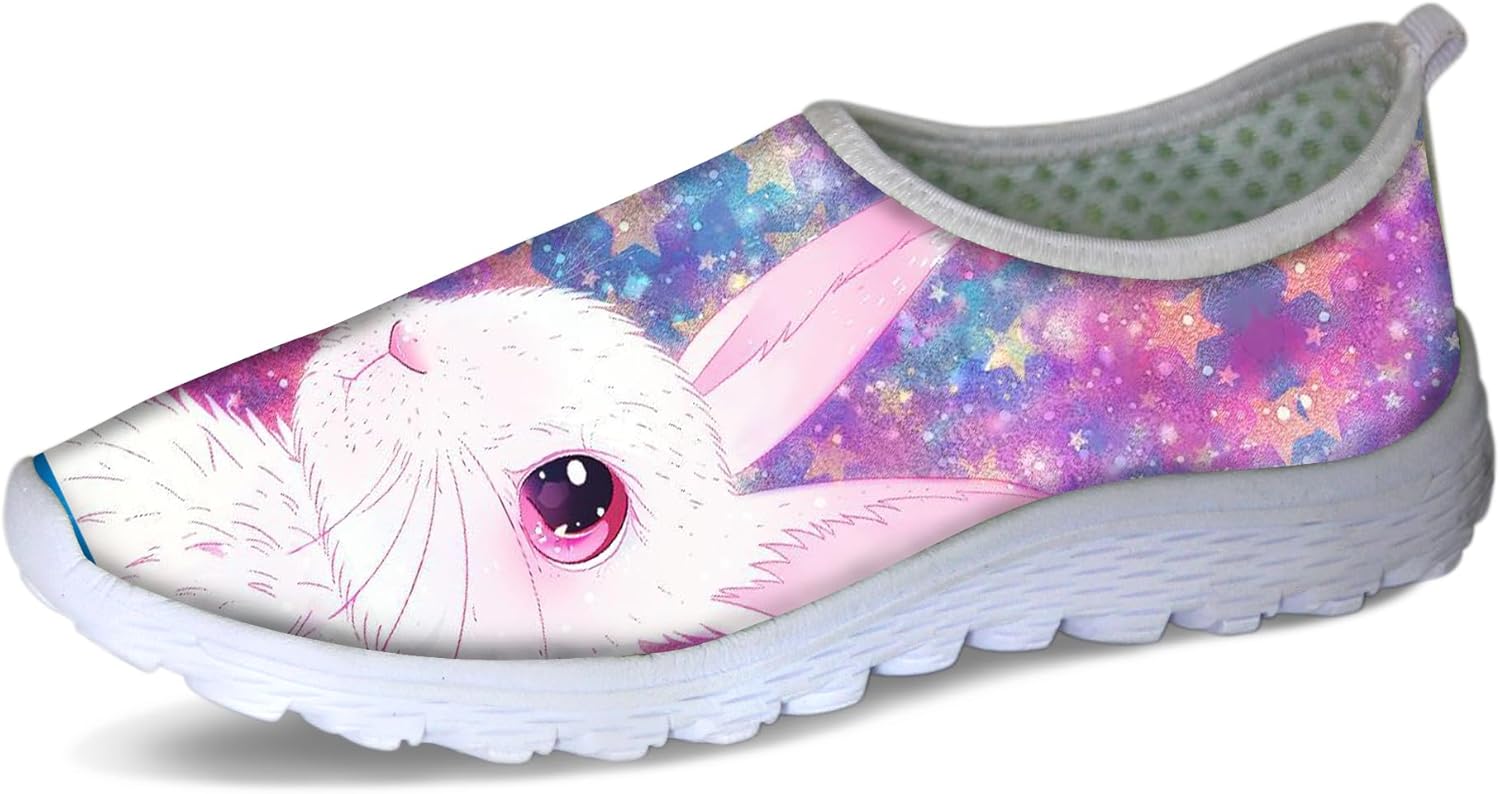 

Слипоны с принтом морской черепахи в стиле тай-дай Forchrinse для женщин и мужчин, дышащие и легкие прогулочные и медицинские туфли из сетки, Neon Rabbit