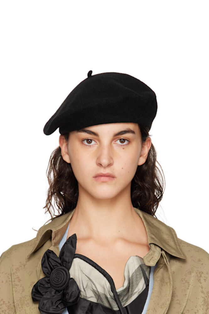 

Черный берет из плотной шерсти Maison Margiela