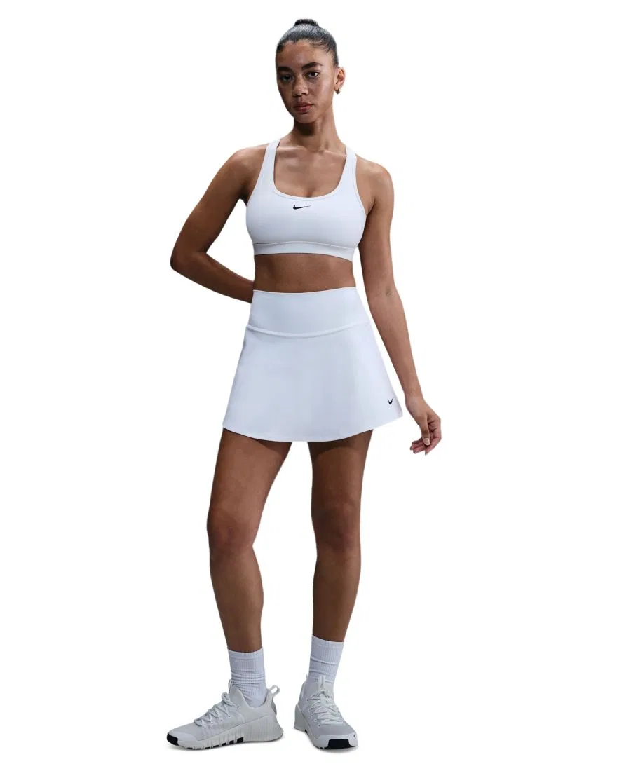 Женская юбка Dri-Fit с логотипом Swoosh Nike, белый/черный