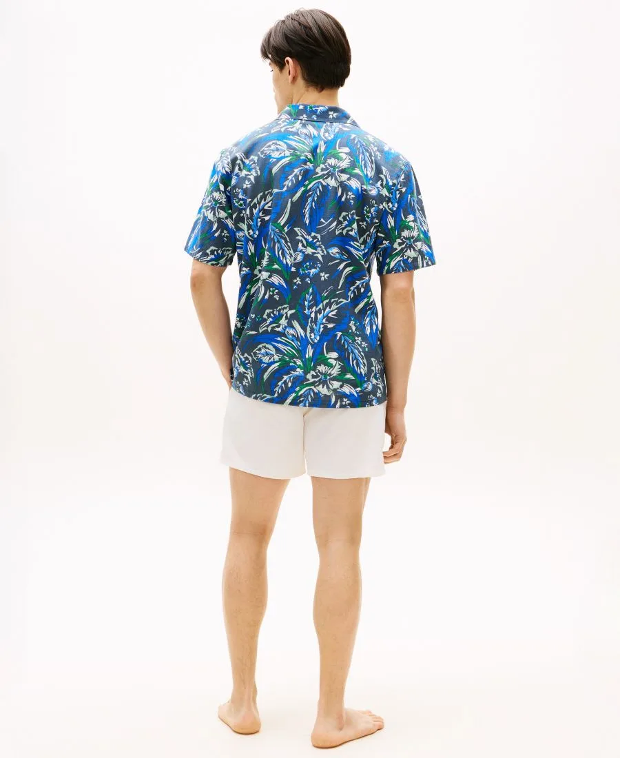 Мужская тканая рубашка с коротким рукавом и цветочным принтом Tommy Hilfiger, Vintage Hawaiian Desert Sky — фото 4