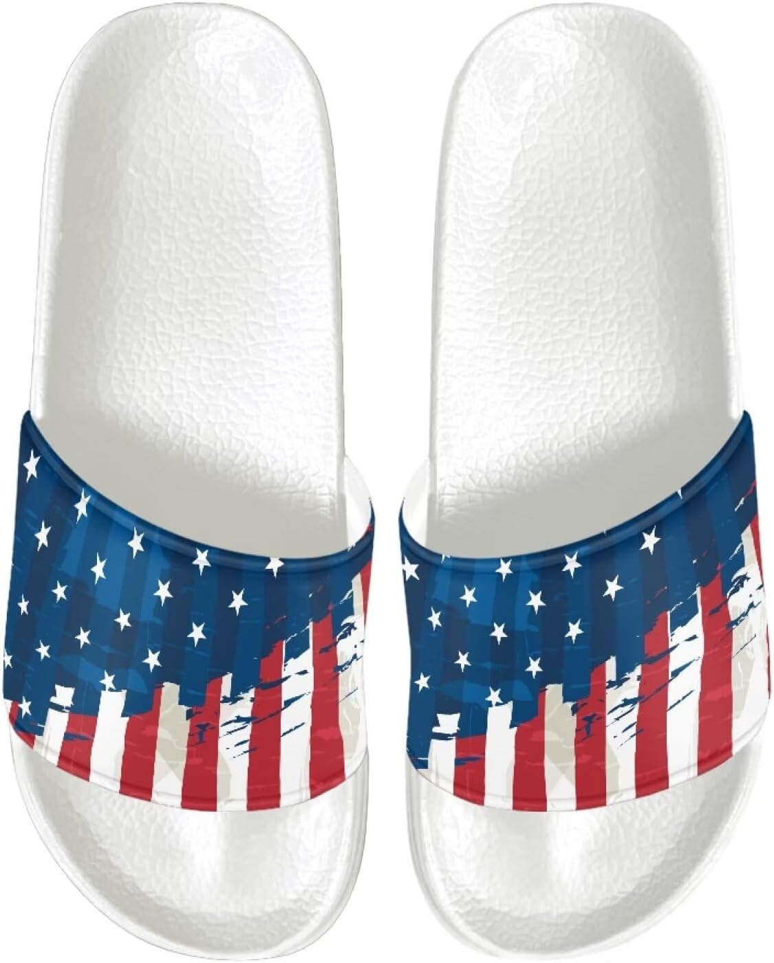 

Мужские спортивные сандалии Psesaysky с открытым носком, нескользящие, удобные, для душа, с открытым носком, слайдеры с одной полоской, однотонные, для максимального комфорта летом, American Flag