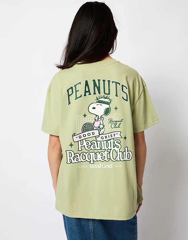 

Футболка London Peanuts Country Club зеленого цвета Skinnydip