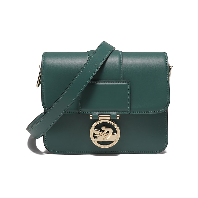 

LONGCHAMP Маленькая квадратная сумка из коровьей кожи, сумка через плечо, женский, небольшого размера, цвет буково-зеленый