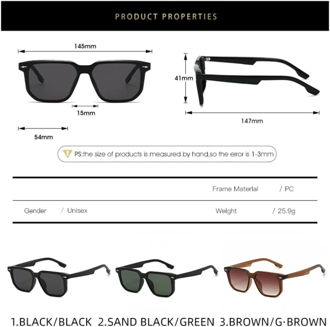 

Ретро квадратные солнцезащитные очки для женщин, модные градиентные очки для мужчин, трендовые заклепки, панк, защита от УФ-излучения UV400 UATXTAU, Transparent