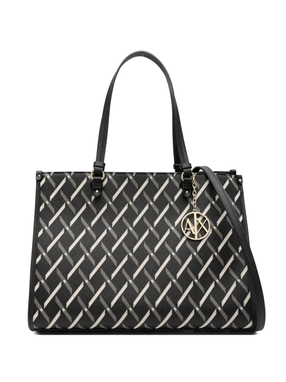 

Сумка-тоут с геометрическим узором Armani Exchange, черный