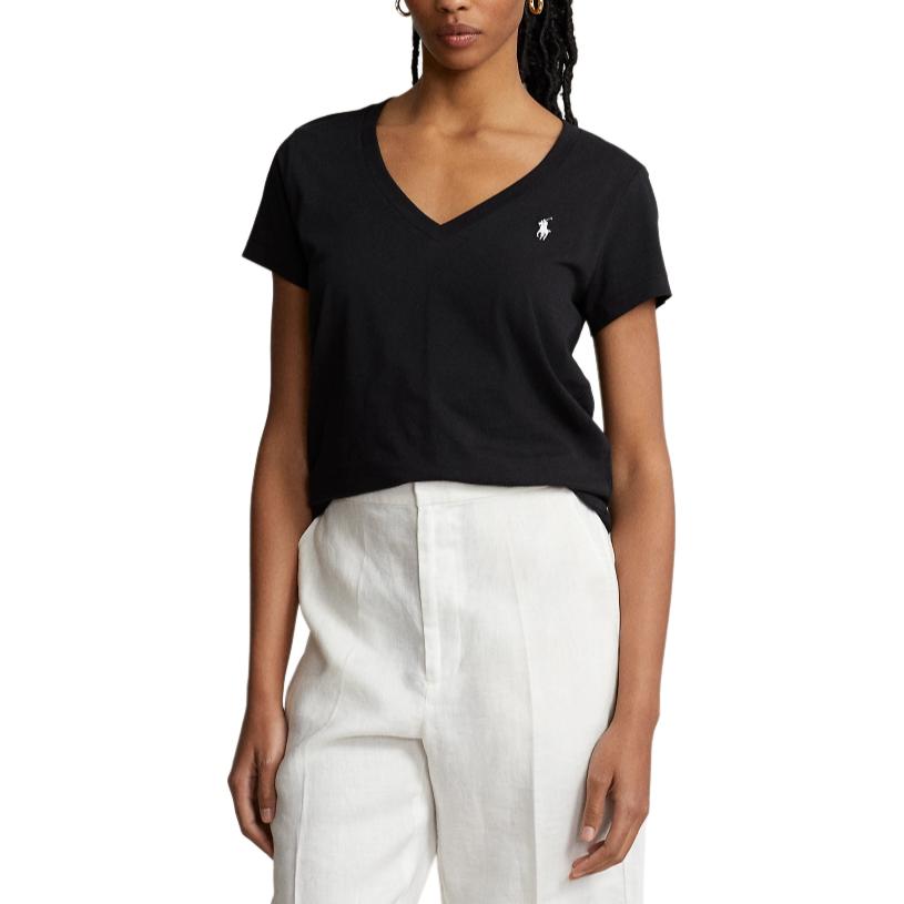 Футболка Polo Ralph Lauren Cotton Jersey With V-Neck, черный — фото 3