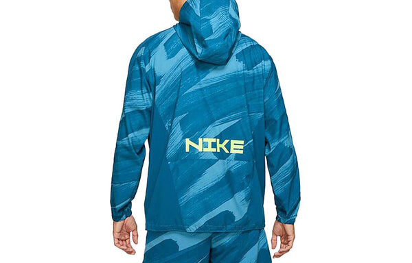 Куртка Nike Dri-fit Sport Clash hooded Half Zipper Sports Logo Casual Pullover Jacket Blue, синий — фото 2