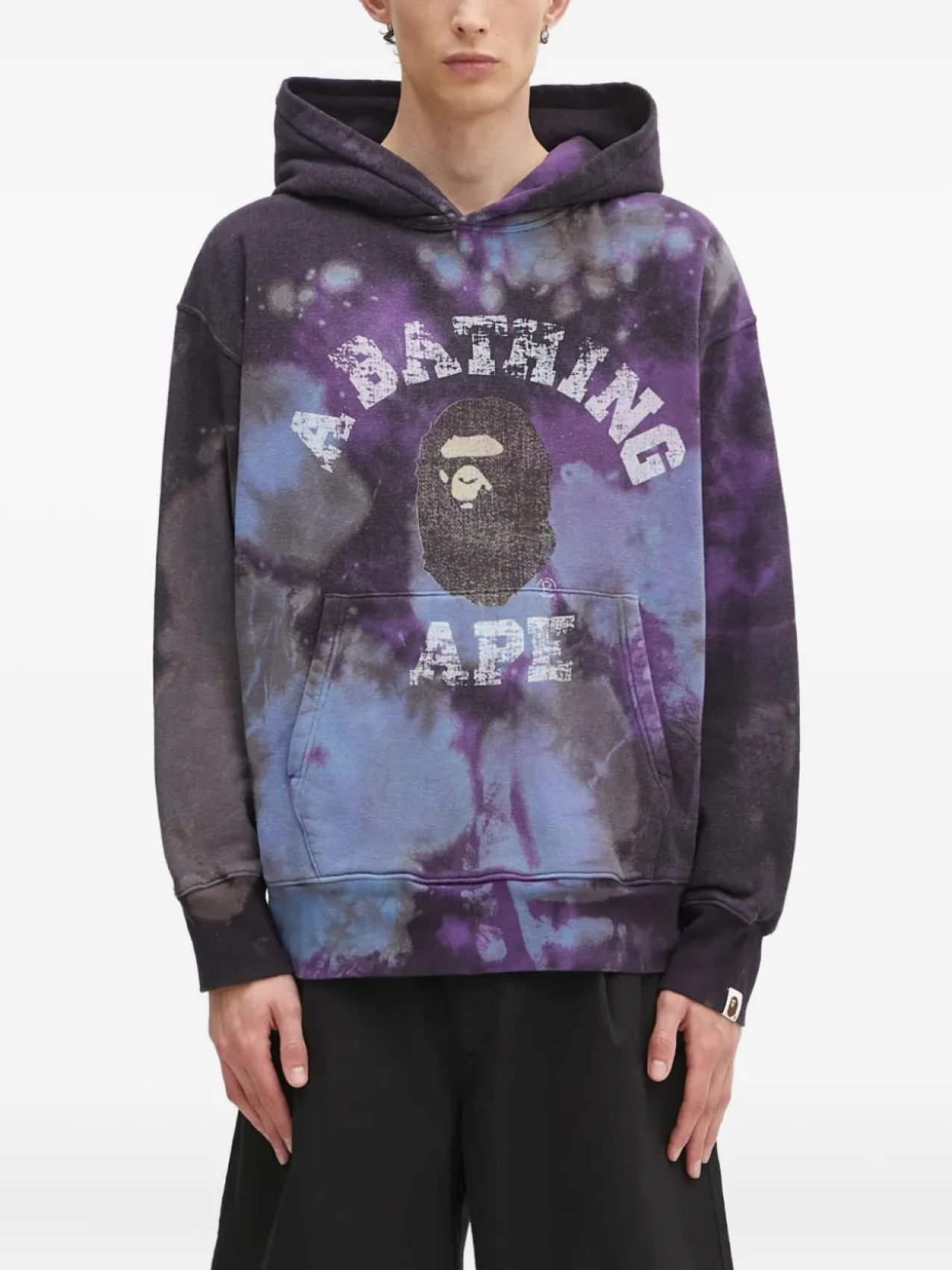 

Толстовка с капюшоном BATHING APE с принтом тай-дай A Bathing Ape, черный