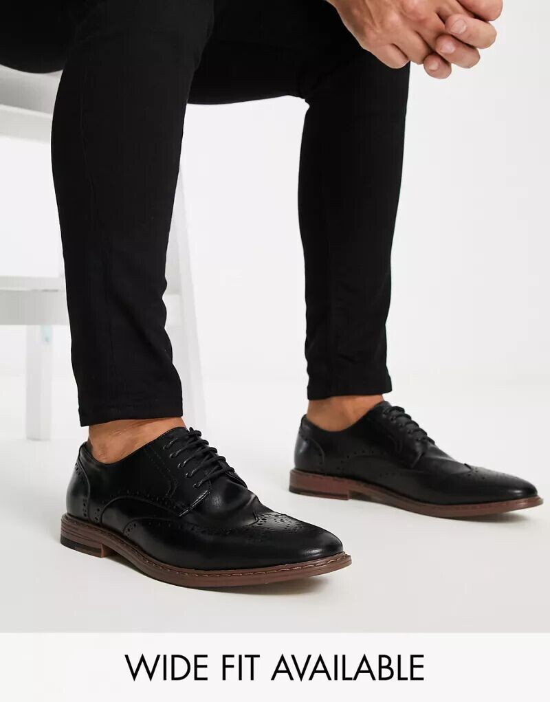 

Черные броги из искусственной кожи ASOS, Черный, Черные броги из искусственной кожи ASOS