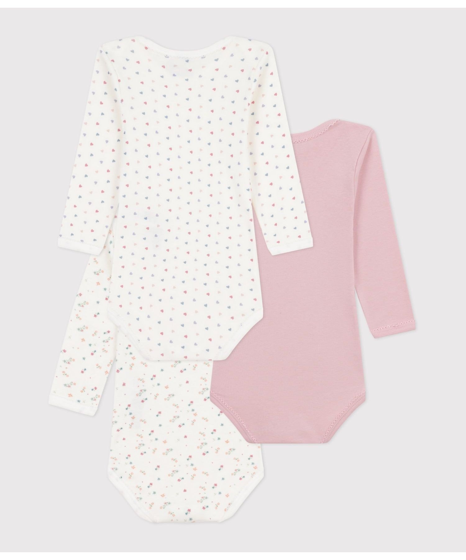 Боди с длинными рукавами (комплект из 3 предметов) PETIT BATEAU, Multicolor 1 — фото 2