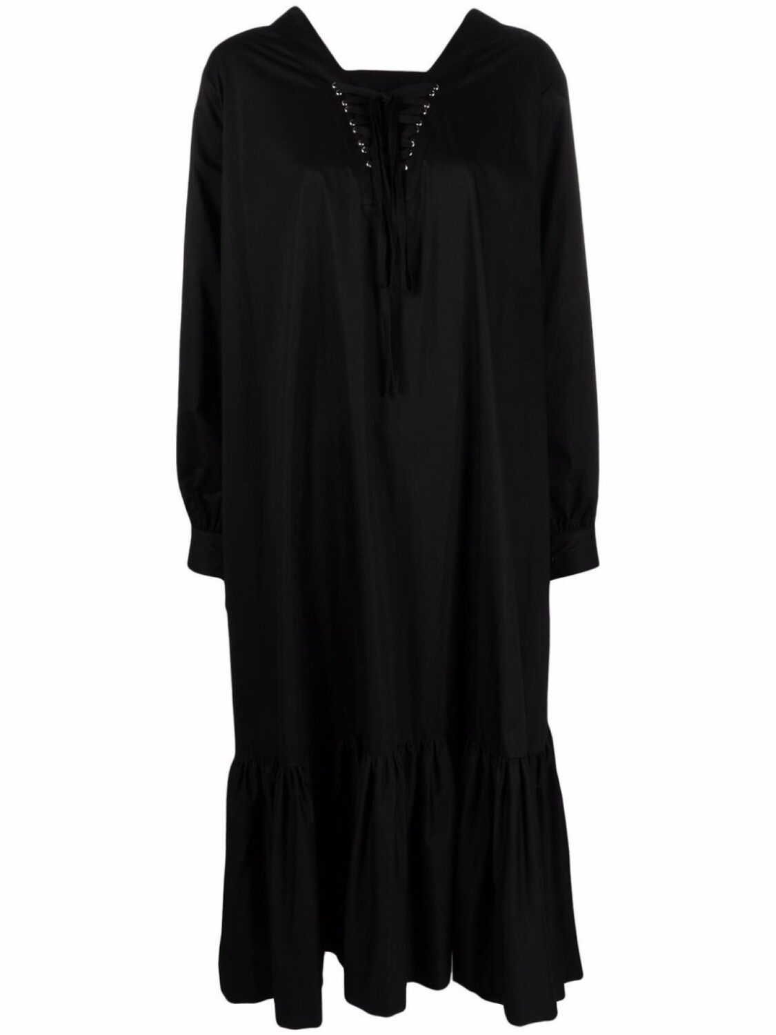 

Расклешенное платье со шнуровкой Noir Kei Ninomiya, черный