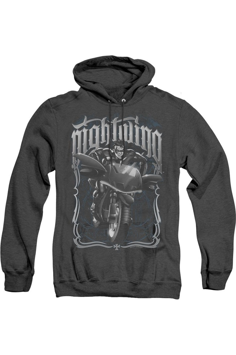 

Batman Nightwing Biker Adult Heather Hoodie / Толстовка с капюшоном Gildan, черный