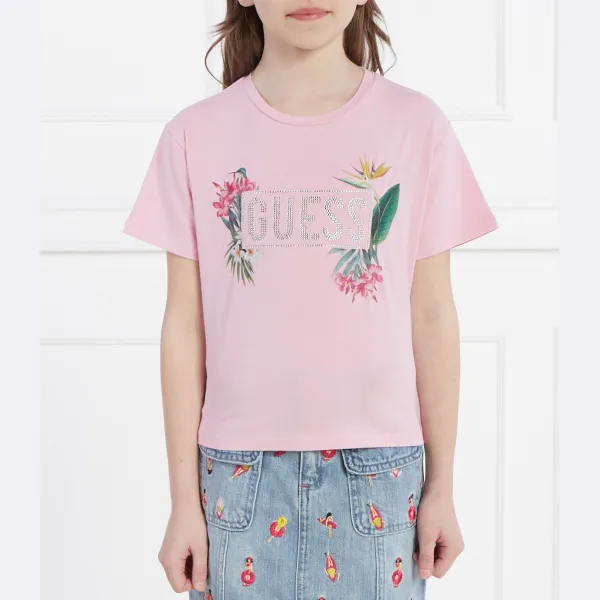 

Футболка стандартного кроя Guess, розовый