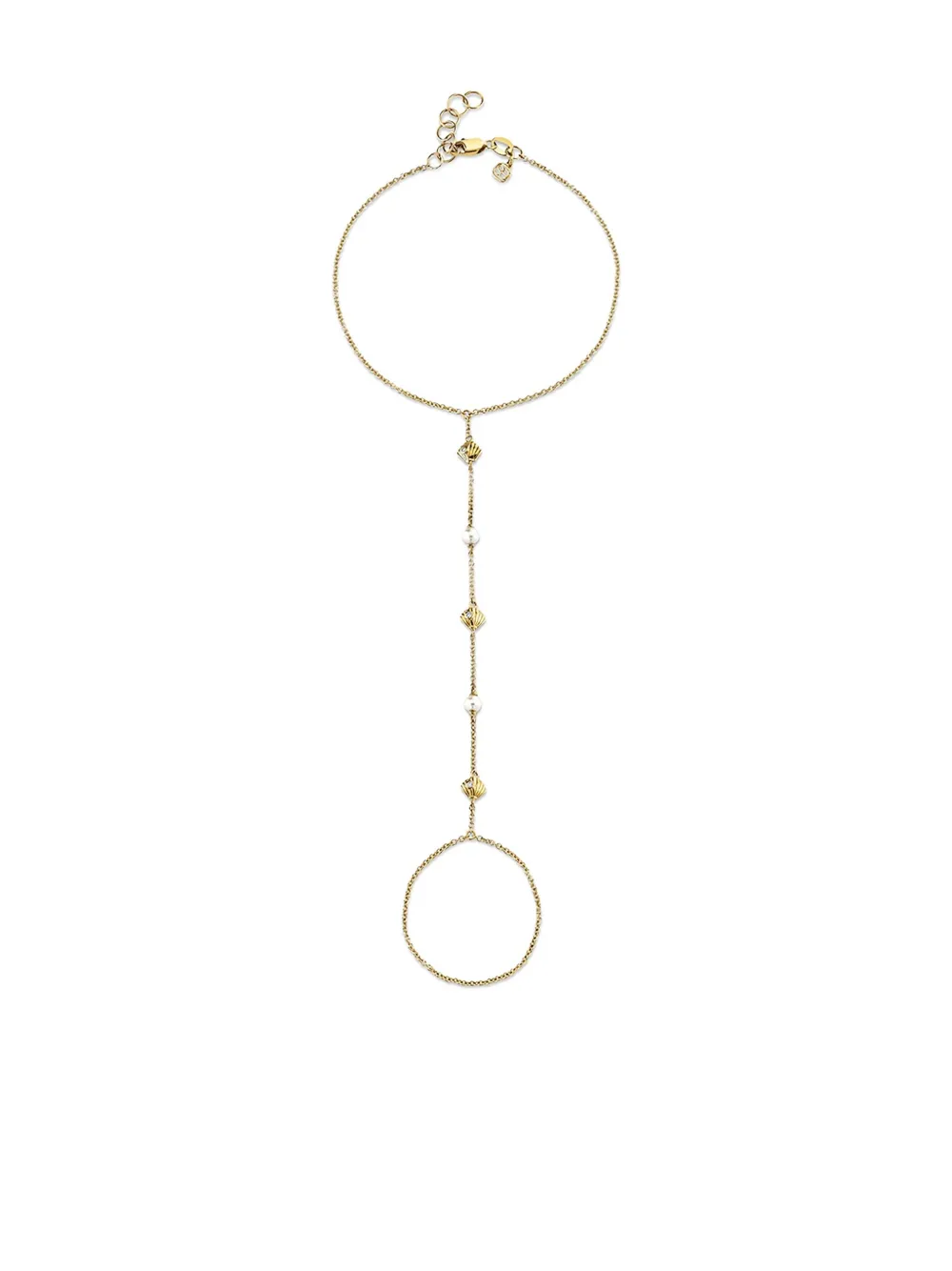 

Браслет Shells Princess из желтого золота с бриллиантами и жемчугом Sydney Evan, золотой