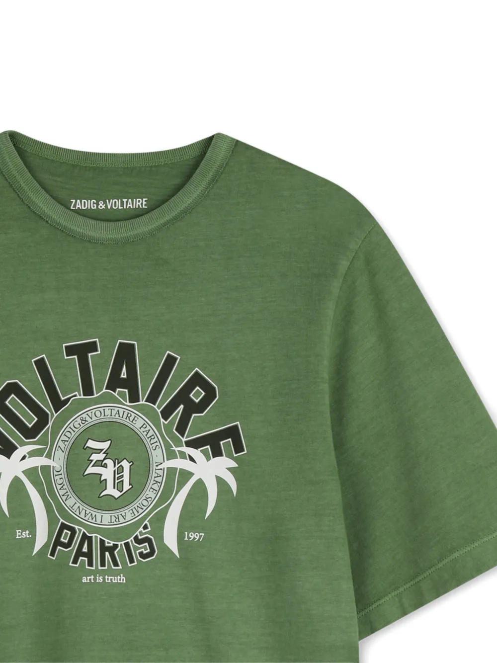 Футболка с принтом Zadig & Voltaire Kids, зеленый — фото 3