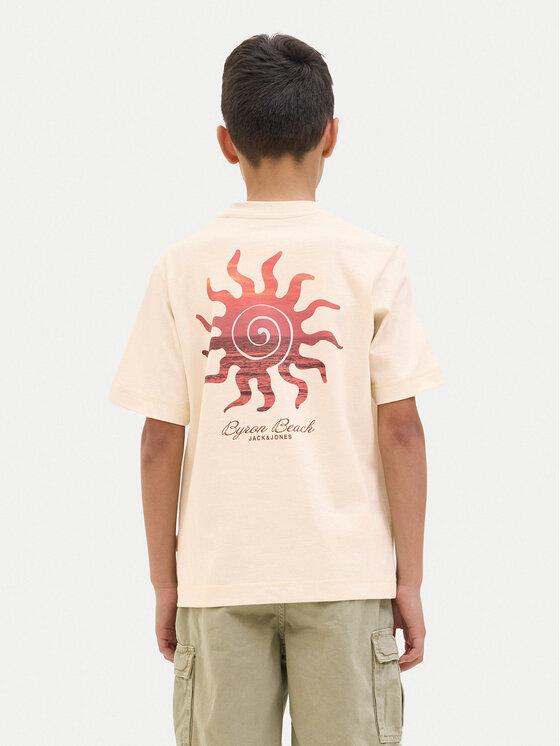 Футболка свободного кроя Canggu 12278649 Jack&Jones Junior, бежевый — фото 3