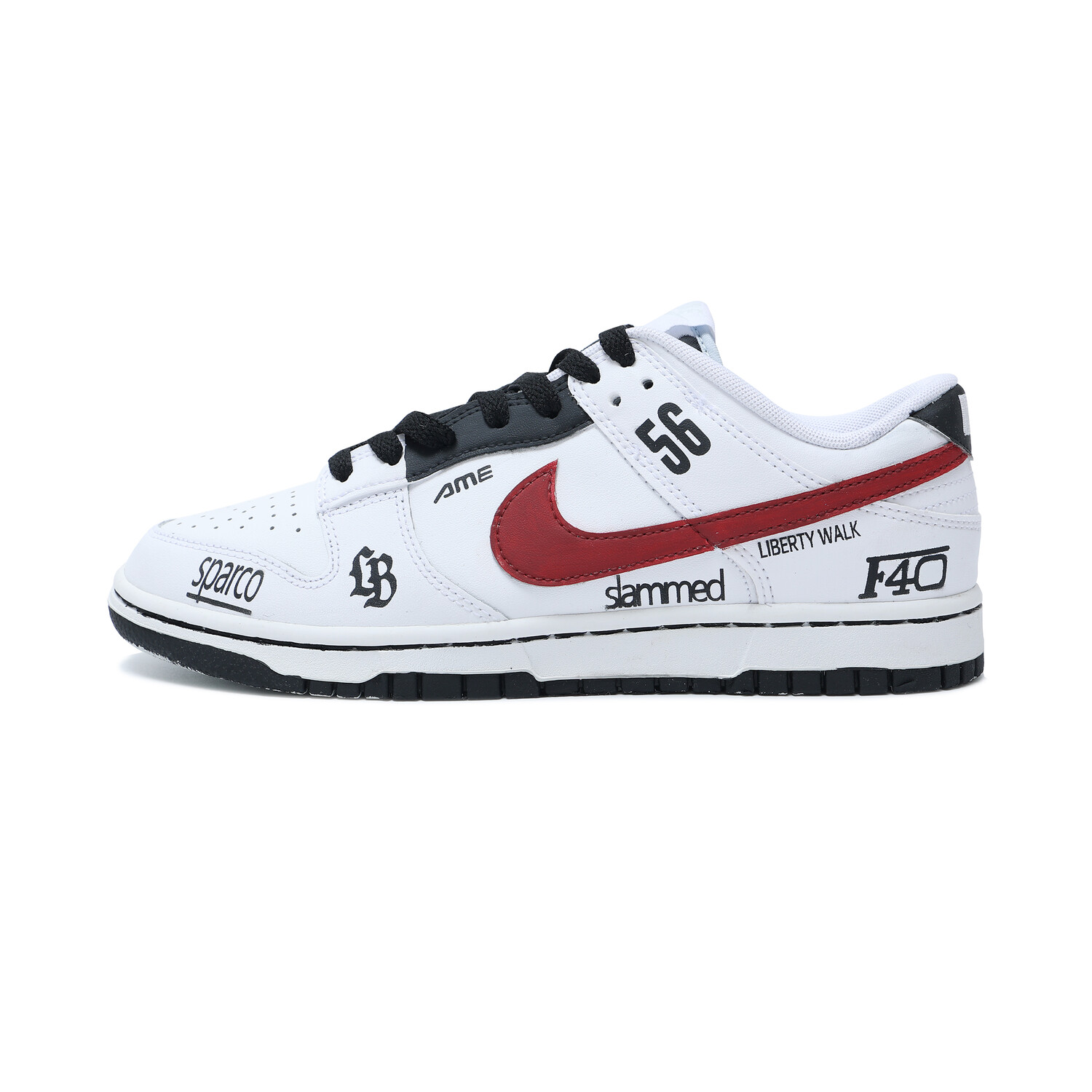 

Кроссовки для скейтбординга Dunk унисекс с низким верхом белый/красный Nike
