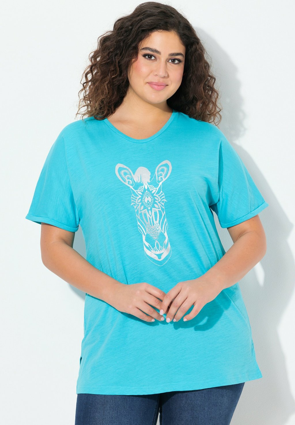 

Футболка с принтом MANDALA ANIMAL MOTIF SHORT SLEEVE Ulla Popken, синий