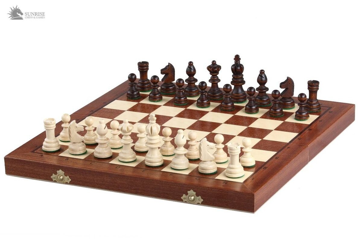 

Деревянные олимпийские шахматы с инкрустацией, Sunrise Chess & Games
