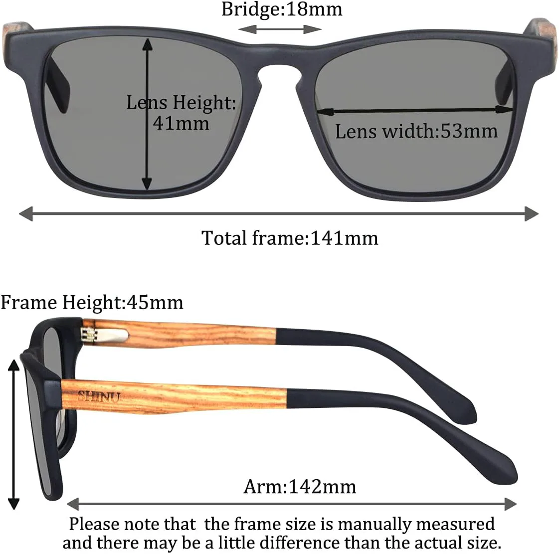 

Солнцезащитные очки SHINU для вождения, мужские, поляризованные, для рыбалки, велоспорта, пеших походов, бега, спорта, с деревянными дужками, модель ZF116, Grey