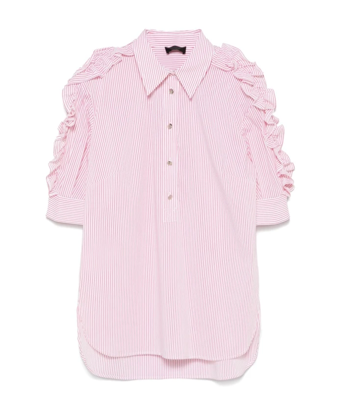 

Черная блузка с оборками по низу Liu Jo, розовый