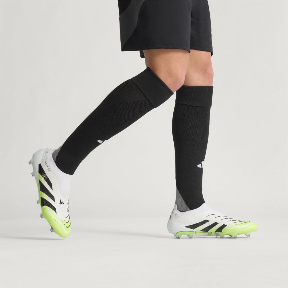 Бутсы Adidas Predator Elite Laceless Firm Ground Cleats, цвет Cloud White/Core Black/Lucid Lemon — фото 2