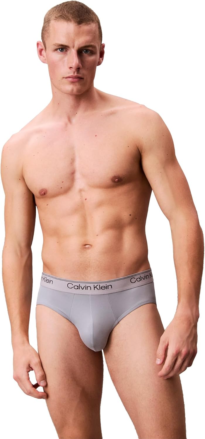 Комплект из 3 мужских трусов-брифов Calvin Klein Micro Stretch, Black, Sleet, Adrenaline Rush — фото 2
