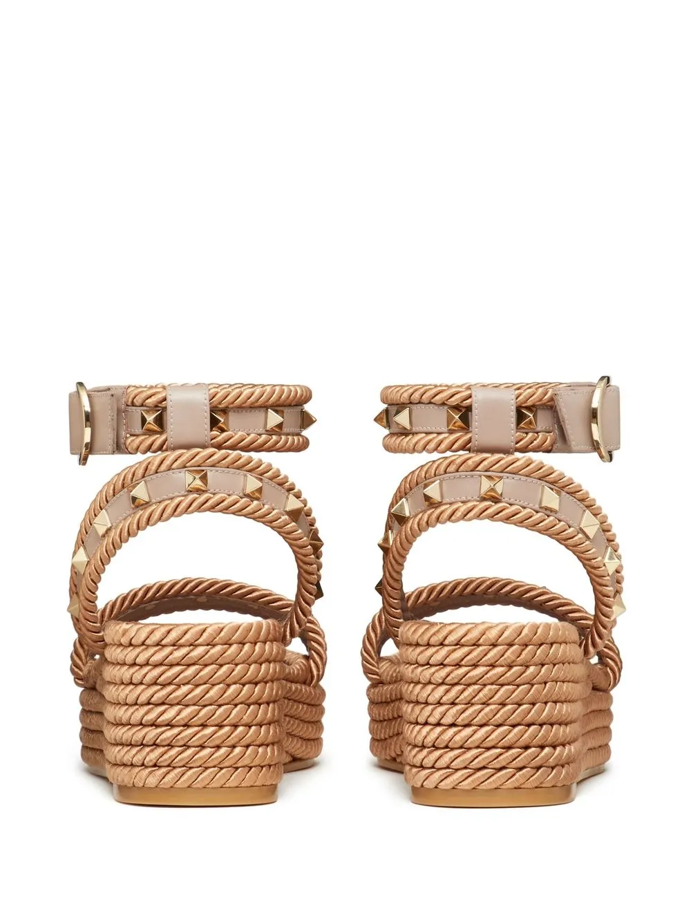 Босоножки Rockstud на танкетке VALENTINO GARAVANI, нейтральный — фото 3