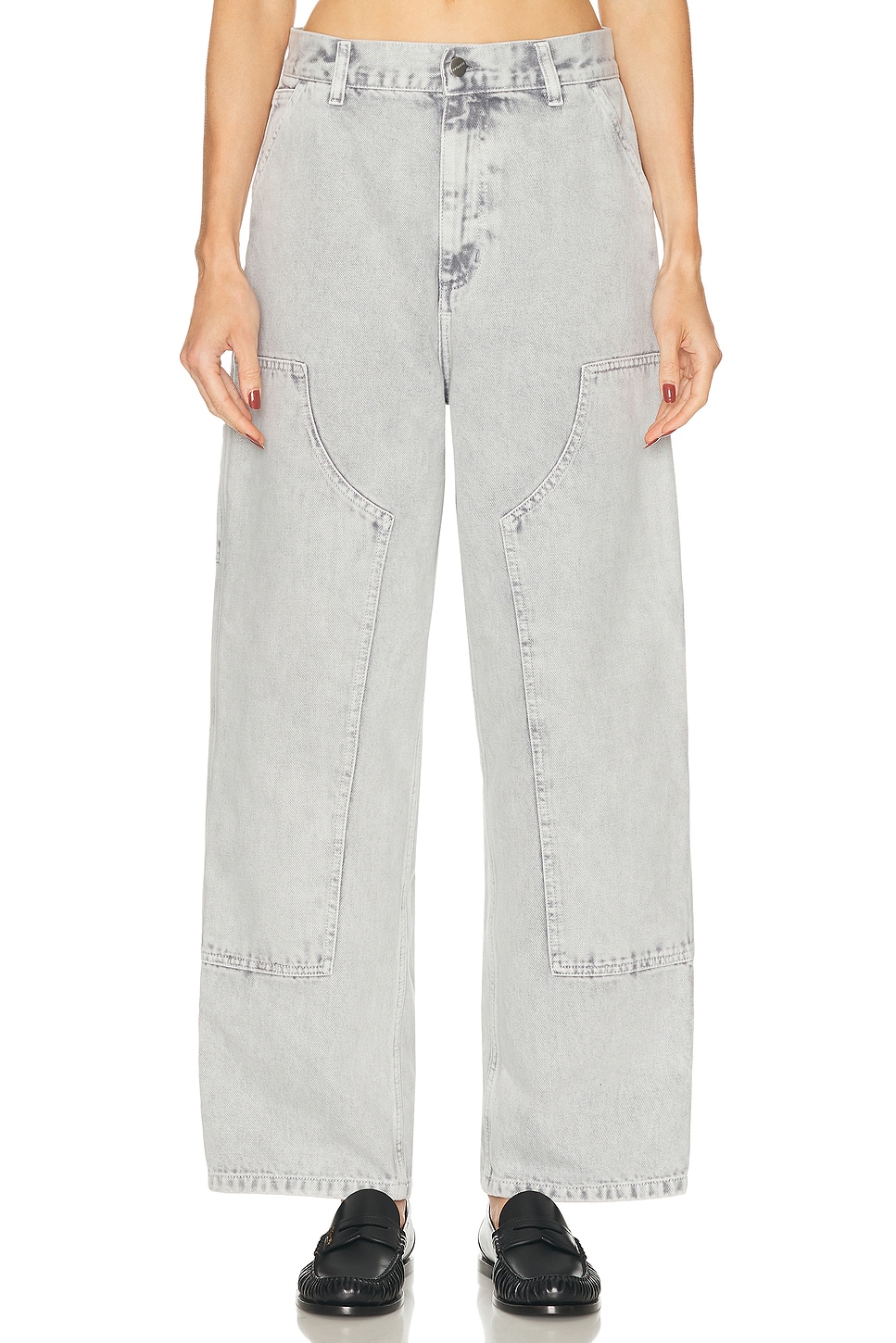 

Брюки Brandon с двойными наколенниками Carhartt Wip, Black Chalk Wash