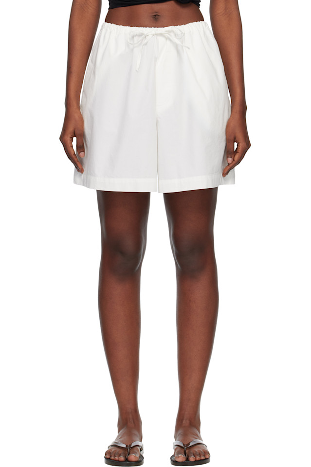 

Baserange Белые шорты-колла