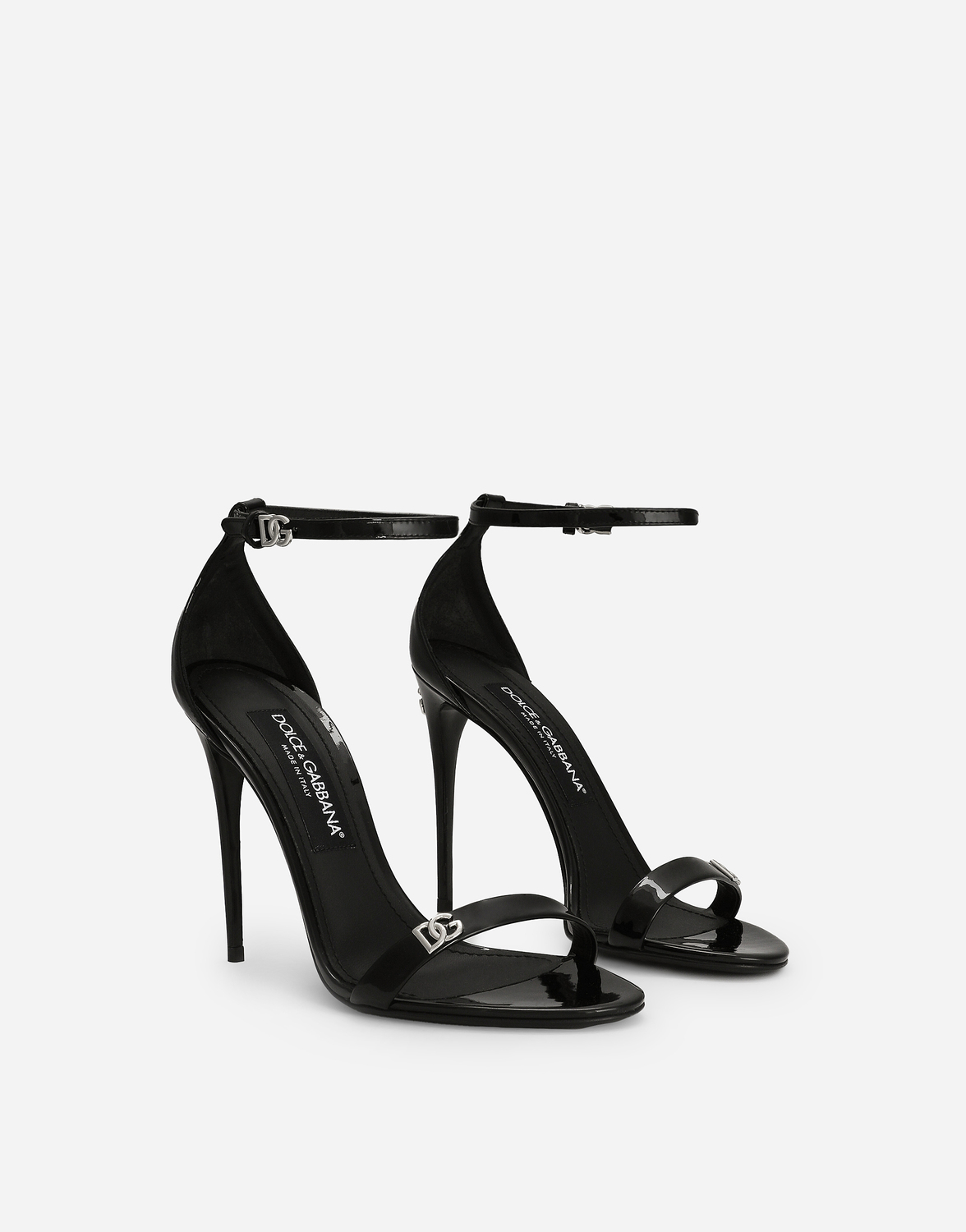 Босоножки из лакированной кожи Dolce & Gabbana, черный — фото 2
