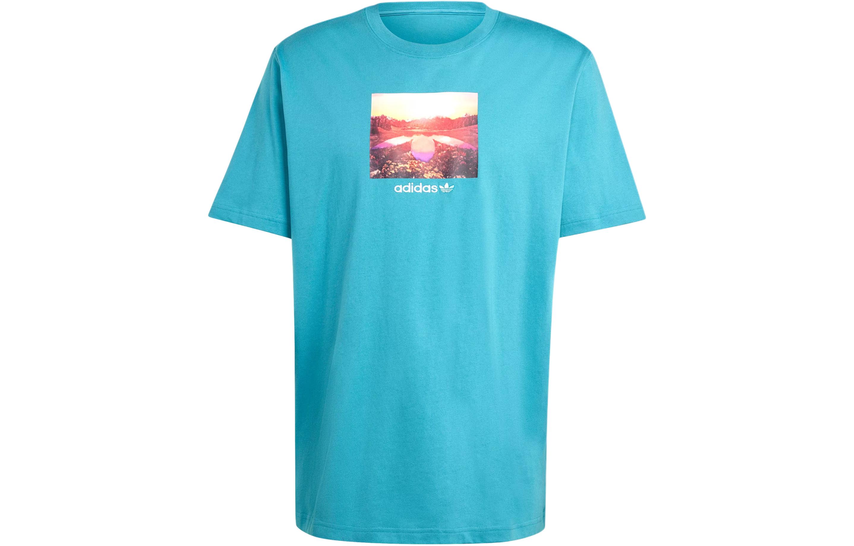 

Футболка с рисунком заката, мужская, цвет Arctic Ocean Blue Adidas Originals, Arctic Ocean Blue