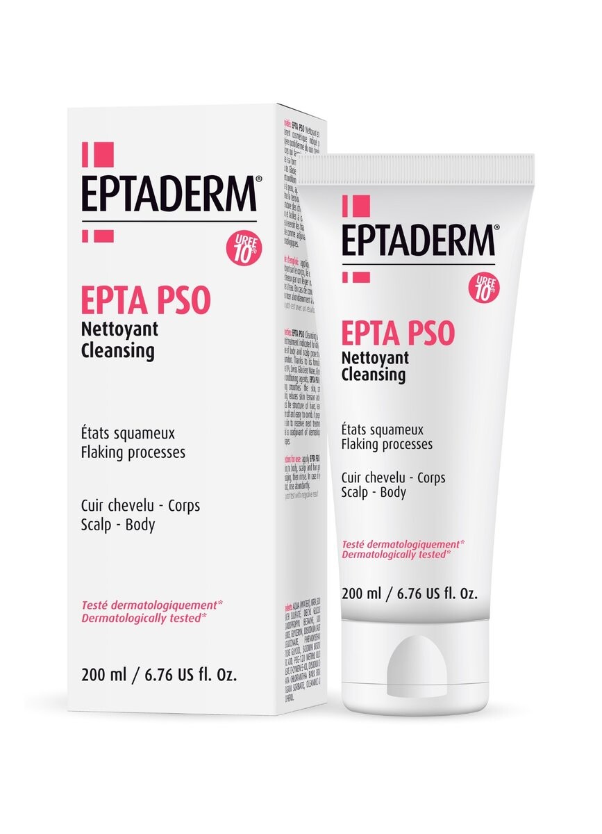 EPTA PSO Cleansing, моющая основа для кожи головы и тела при псориазе, 200 мл Eptaderm — фото 2