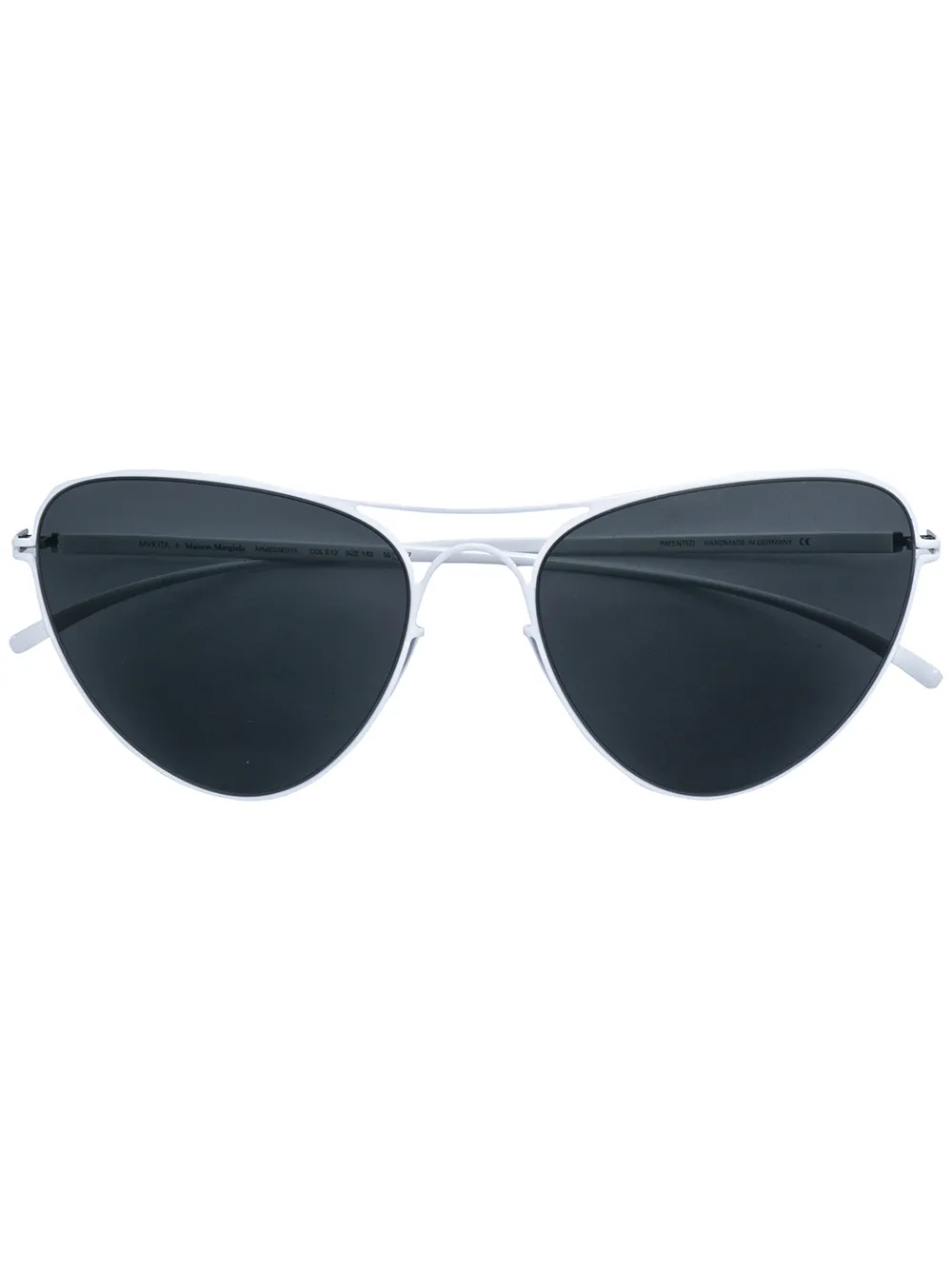 

Солнцезащитные очки-авиаторы в оправе 'кошачий глаз' Mykita, белый