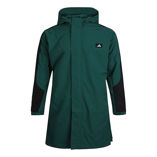 

Куртка casual sports windproof fleece lined stay warm hooded windbreaker jacket green Adidas, зеленый