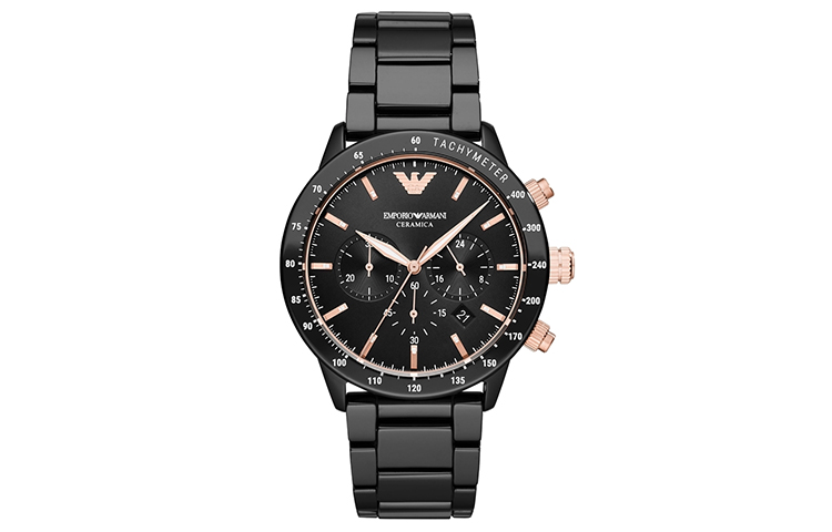 

Наручные часы с кварцевым механизмом, керамическим ремешком и черным циферблатом EMPORIO ARMANI для мужчин