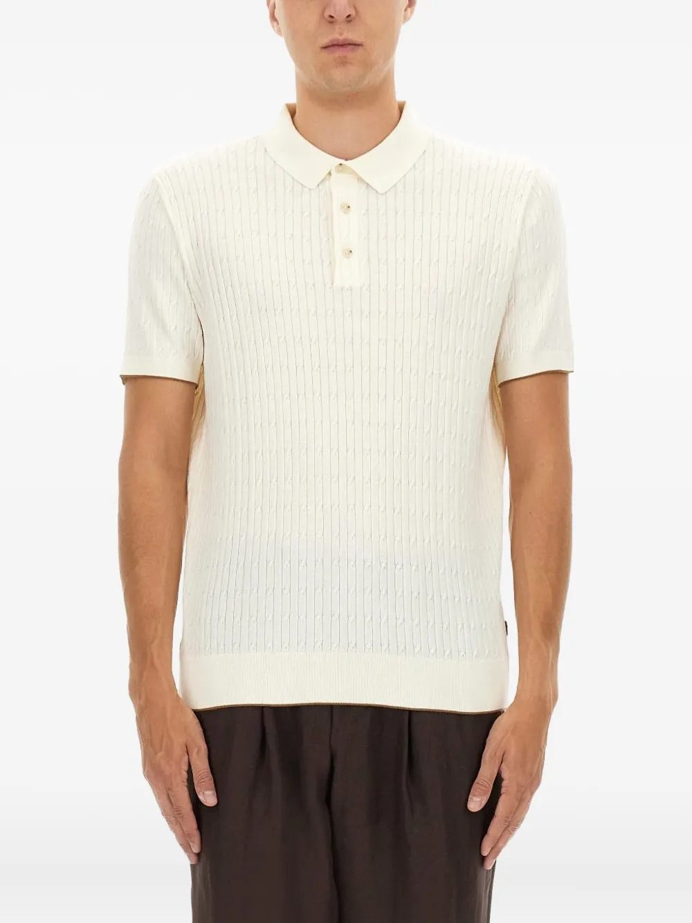 

Рубашка-поло в рубчик Boss, кремовый