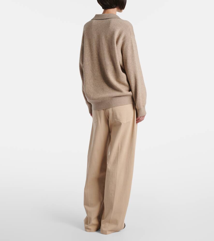 Поло-свитер из смесового кашемира monili Brunello Cucinelli, Brown Freddo — фото 3