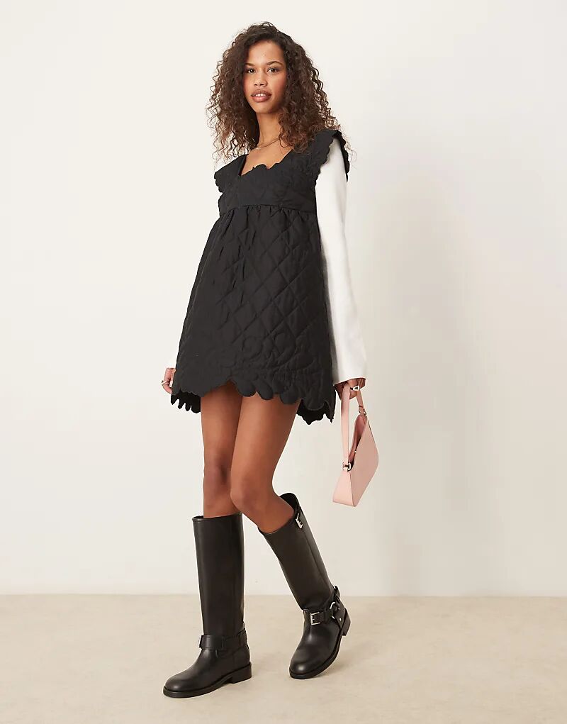 

Стеганое мини-платье ASOS DESIGN черного цвета